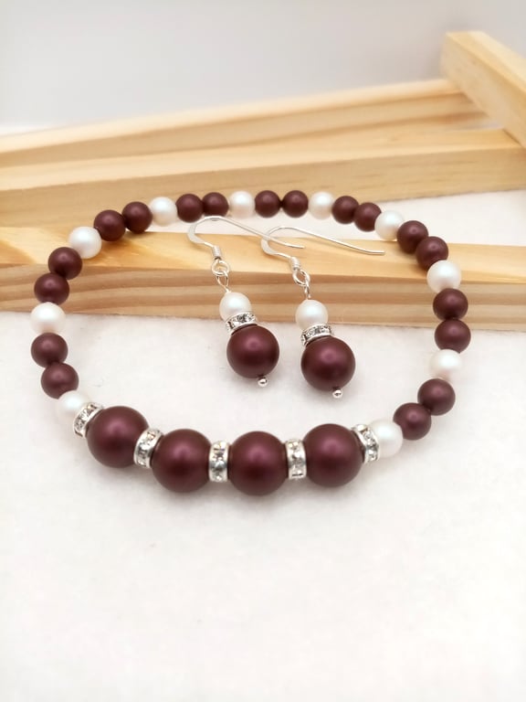 Elderberry Pearl Bridal Jewellery Set, Sterling Sliver Wedding Set, Handmade UK 