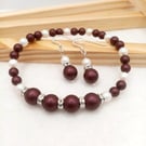 Austrian Crystal Stretch Bracelet with Matching Sterling Silver Drop Earrings