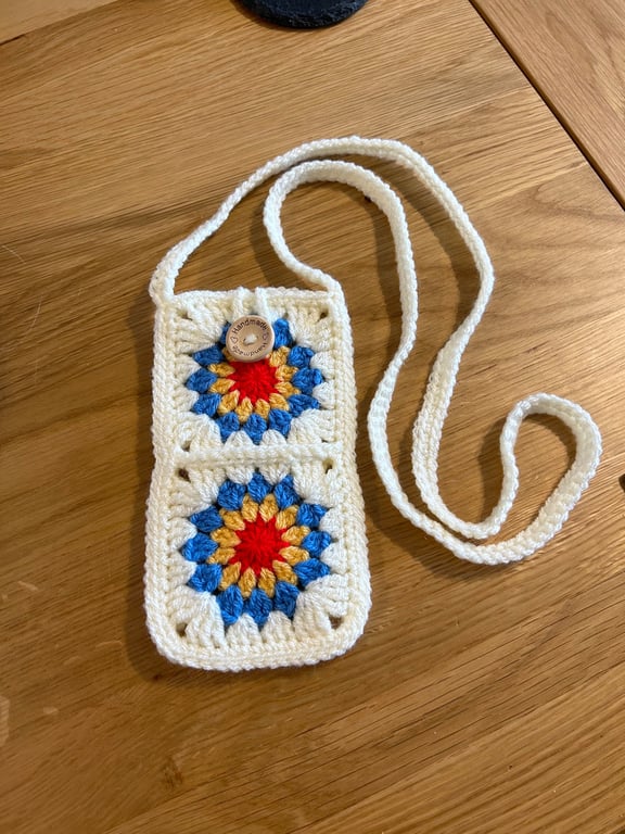 Crochet Boho Granny Square Phone Cross Body Bag