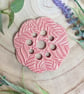 Pink Embossed Ceramic Flower Arranging Frog (9 hole)