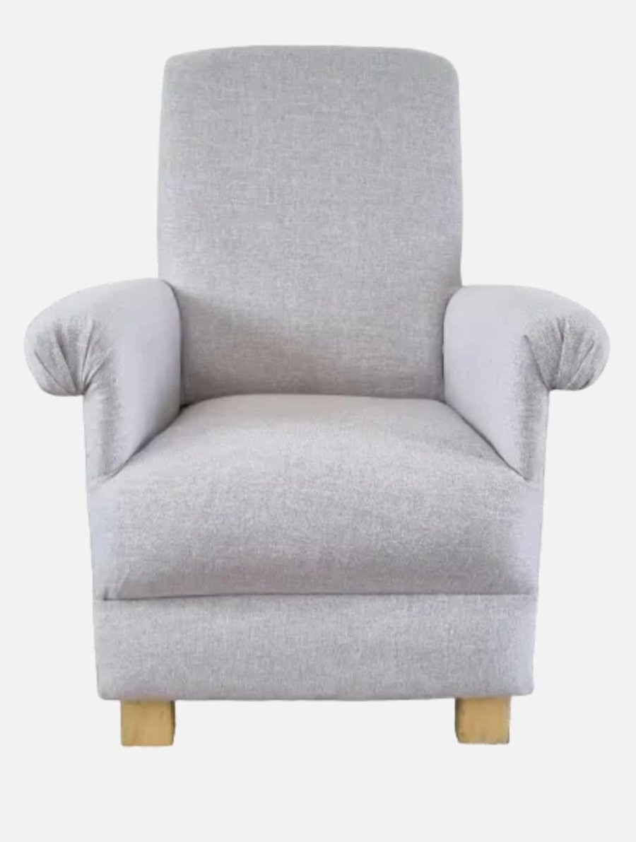 Laura Ashley Belton Grey Fabric Adult Chair Plain Armchair Accent Small Nursery