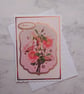 Thinking of You Vintage Rose Gold Flowers Roses 3D Luxury Handmade Card - Image 1