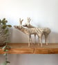 Paper Reindeer Book Sculptures - Set of 2 Handmade Cottagecore Whimsy Art Gifts - Image 1