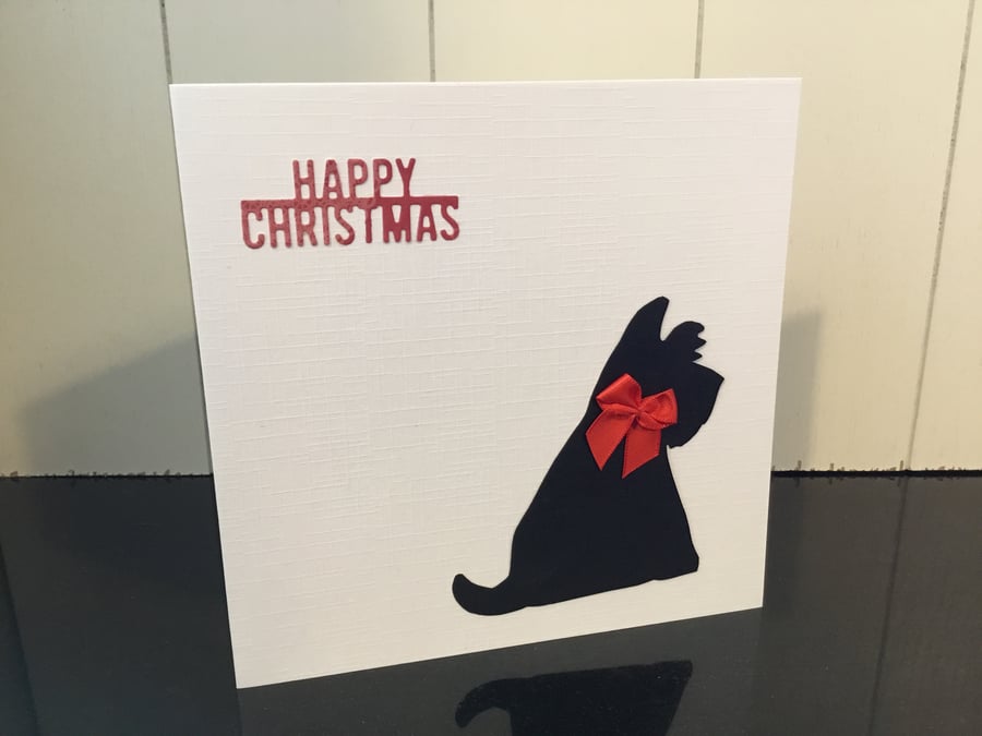 Scottie dog Christmas card 