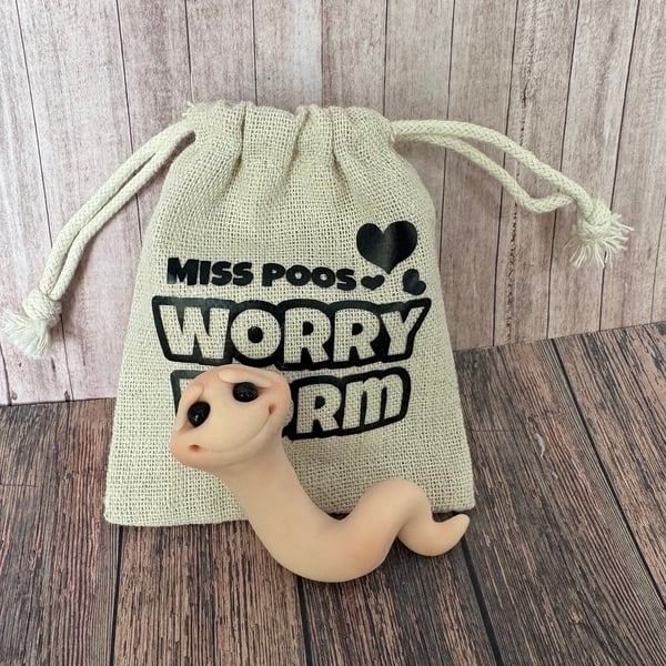Worry worm pocket trinket for good luck and happiness to ease your worries
