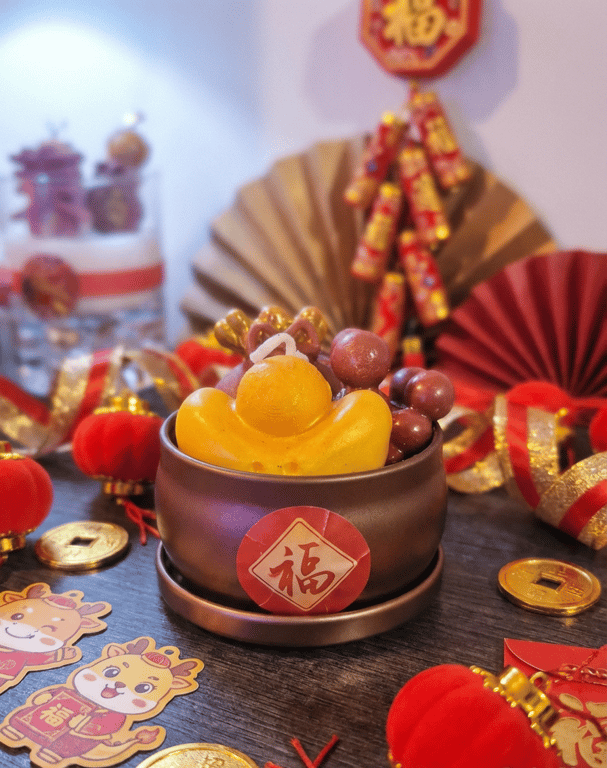 Lunar New Year "Prosperity Treasure Bowl" Themed Candle 