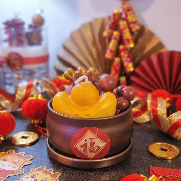 Lunar New Year "Prosperity Treasure Bowl" Themed Candle 