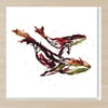 Mother Whale and Her Calf card, Pressed Seaweed print card