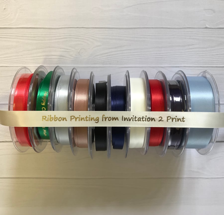 Personalised Printed Ribbon - 25mm Wide - Satin Double-Faced