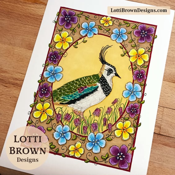 Lapwing Art Print - British Bird Art - A4 Giclée