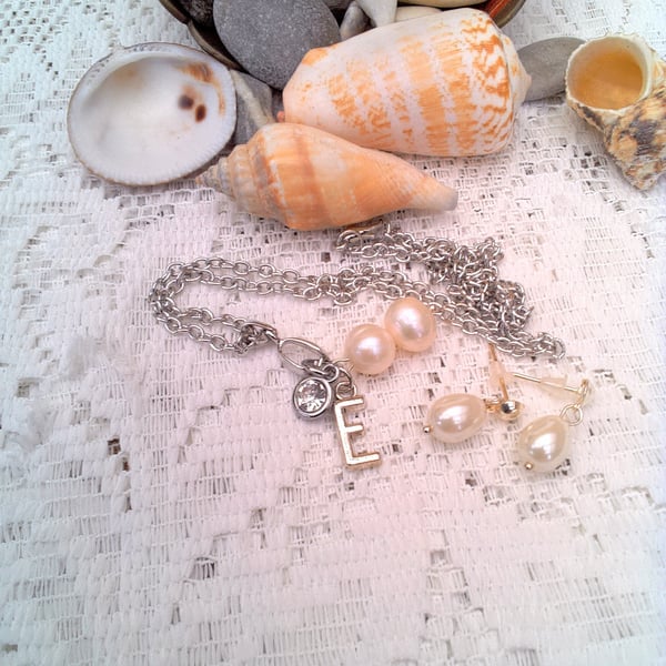 Initial and Birthstone Colour 2 Piece Jewellery Set, Gift for Her, Christmas