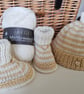 Designer Baby Merino Wool Booties & Hat Gift Set 0-3 months size - Image 5