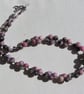 Pink & Black Rhodonite Gemstone Statement Chakra Necklace "Sultry Rose" - Image 5