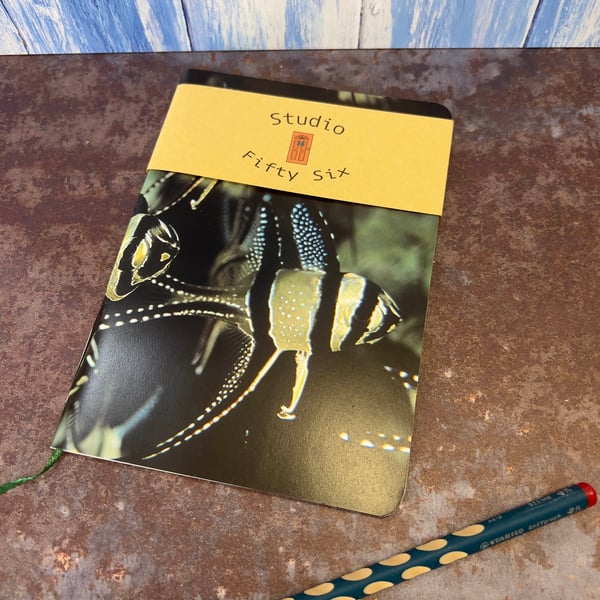 Notebook, Marine themed, A5 (ish), made from up-cycled and recycled materials.