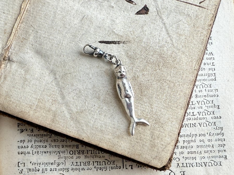 Silver "Pudding Maid" Clip on Charm - Pudding doll - Frozen Charlotte 