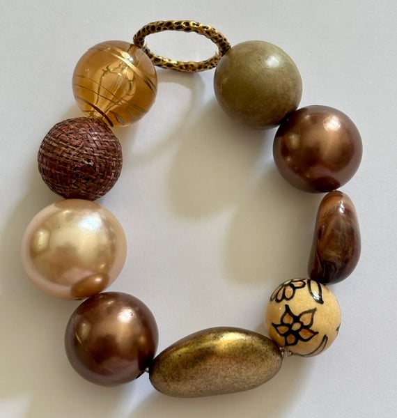 Stunning Brown Bronze Gold Chunky Bracelet