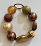 Stunning Brown Bronze Gold Chunky Bracelet