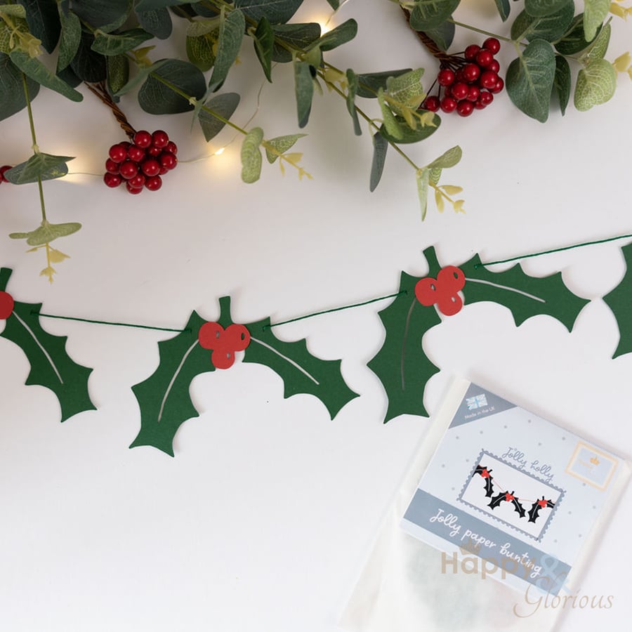 Jolly holly paper bunting