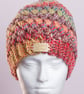 Hat-handmade crochet puff stitch beanie hat autumnal colours - Image 9