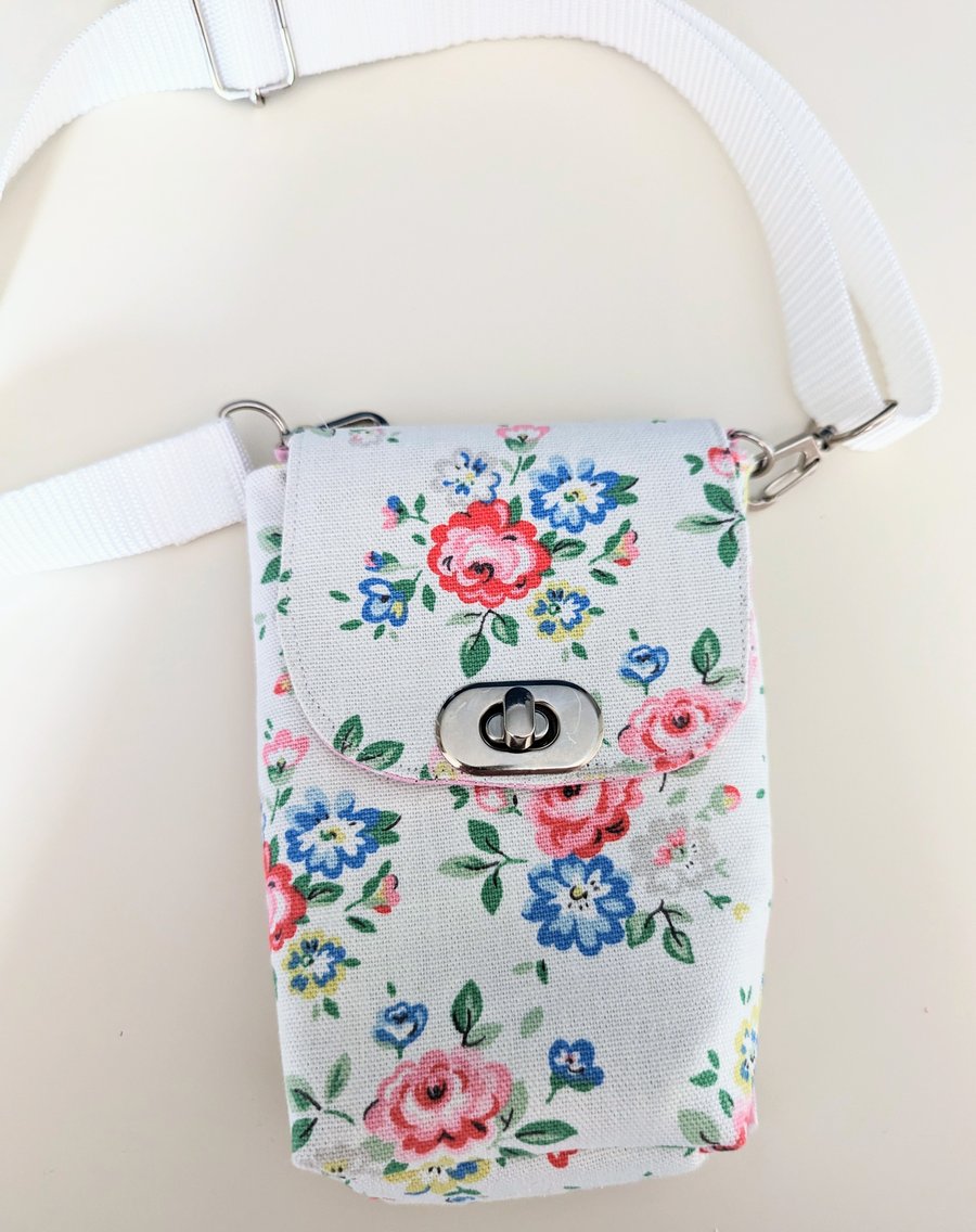 Phone bag in Cath Kidston Chelsea Rose fabric 