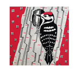 Lesser Spotted Woodpecker screenprint