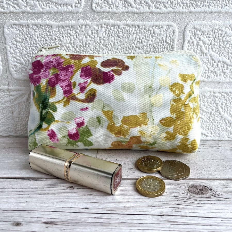 Large Purse, Coin Purse with Abstract Blossom