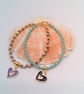 Bracelet with an Enamelled Heart Charm, Gift for Her, Bracelet, Heart Bracelet - Image 3