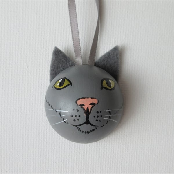 Cat Bauble Hanging Decoration for Home or Christmas Tree 