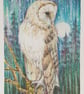 Small barn owl original art, original drawing, bird artwork, letterbox gift - Image 6