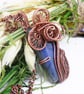 Beautiful Flower Themed Copper Necklace With Labradorite
