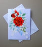 hand painted original art floral greetings card ( ref FA 212 G1 )