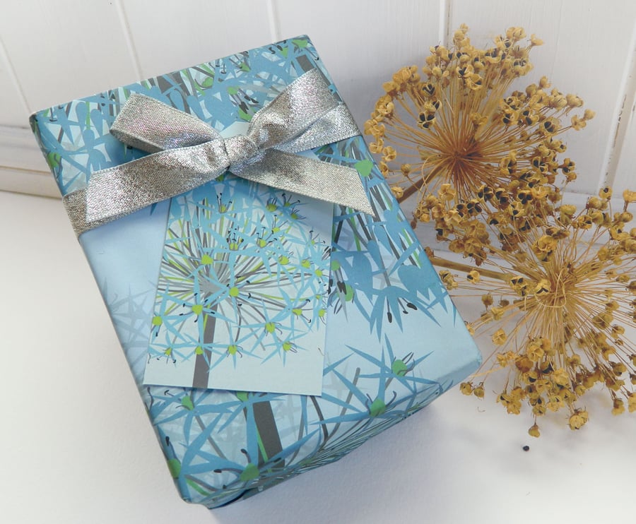 Winter Allium Gift Wrapping Paper Set - gifts for gardeners