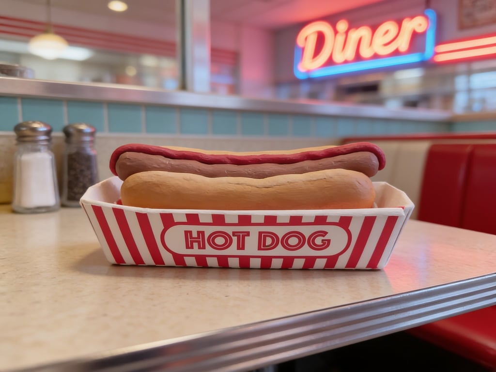 Handmade Air-Dry Clay Hot Dog - Home Diner BBQ Faux Food Decoration