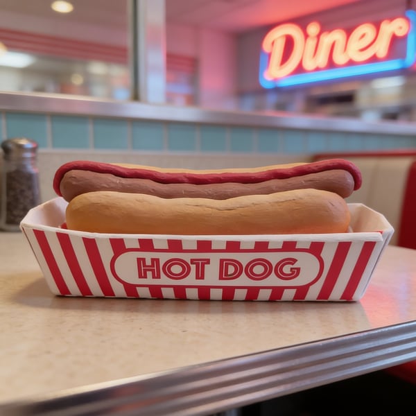 Handmade Air-Dry Clay Hot Dog - Home Diner BBQ Faux Food Decoration