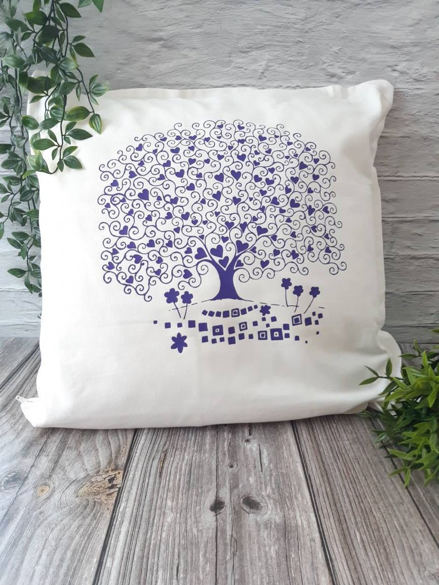 Tree of Life cushion cover designed by Mark Betson Artist, decorative cushion