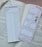 Pink Reading List Rating Bookmark With Tassel