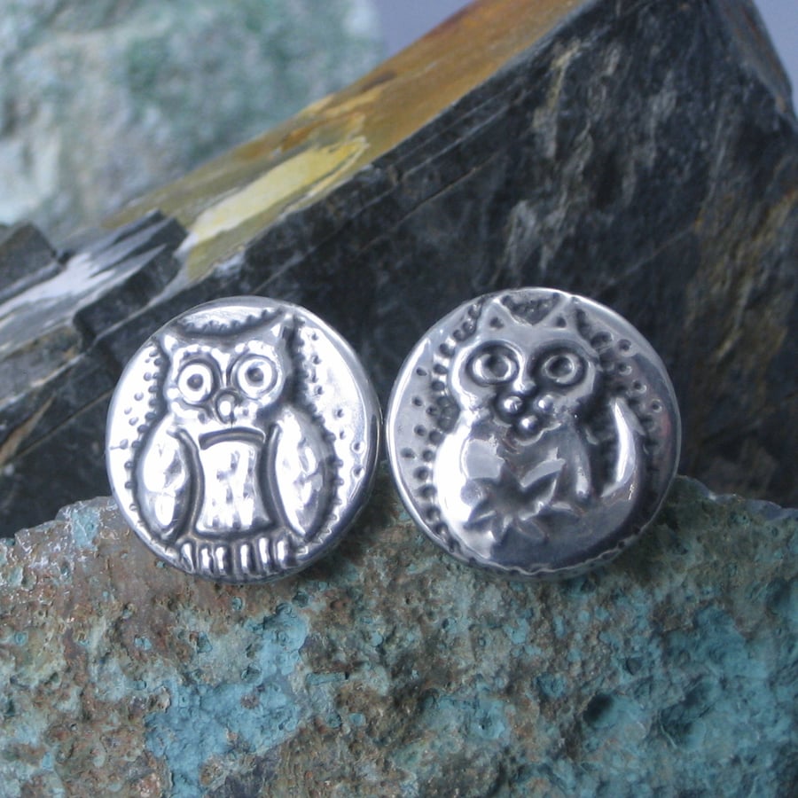 The Owl and the Pussycat Silver Pewter Cufflinks 