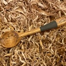 Spalted Beech Wood Teaspoon with zinc colour banded handle