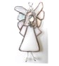 Angel Star Suncatcher Stained Glass White Handmade 023 - Image 3