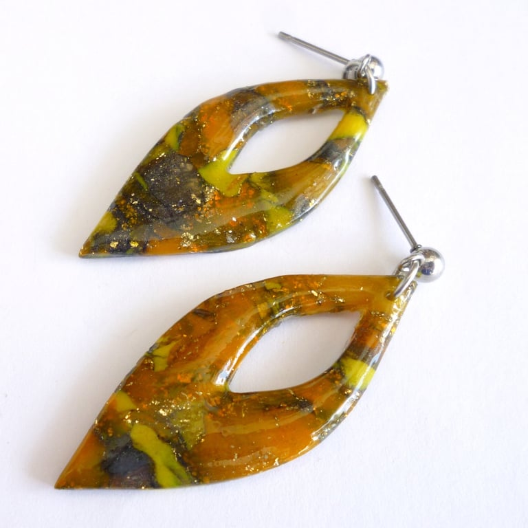Autumn Colours Polymer Clay Dangle Earrings