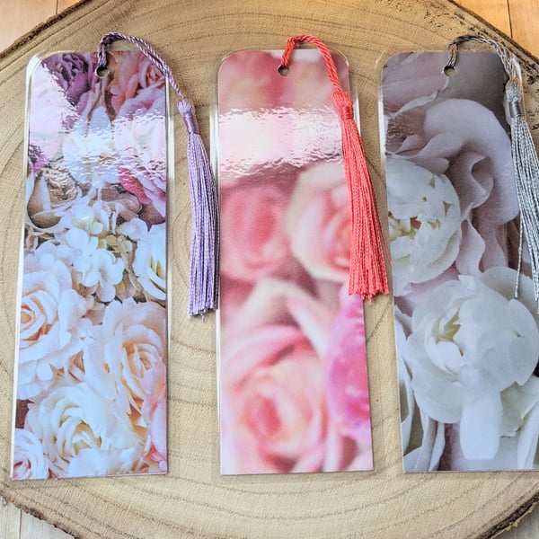 Set of pretty floral themed bookmarks