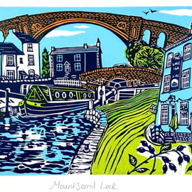 Mountsorrel Lock Lino Print 