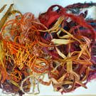 Pack of Textured Yarns and Threads Idea for Collage Embroidery