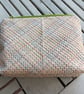 Fabric purse with sashiko embroidery detail 