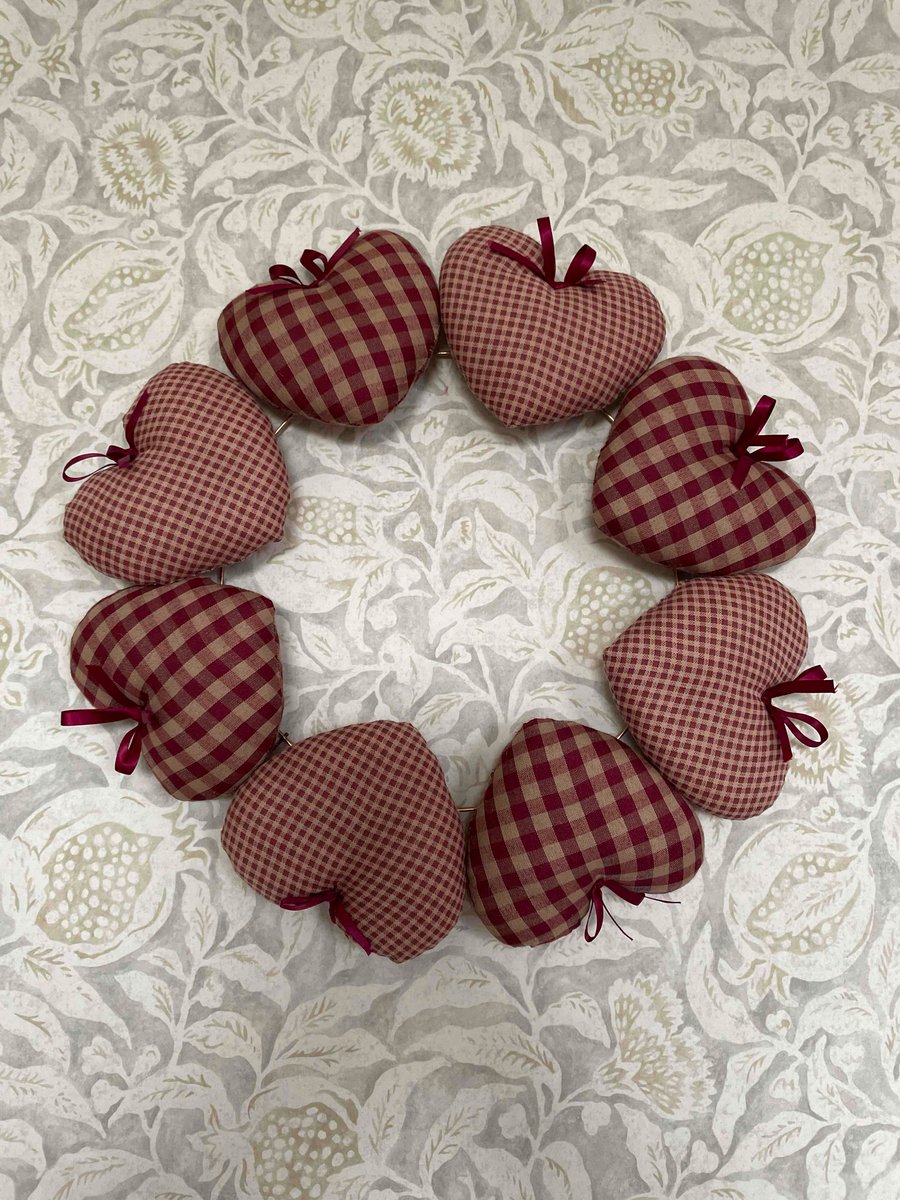 Padded Fabric Heart Wreath