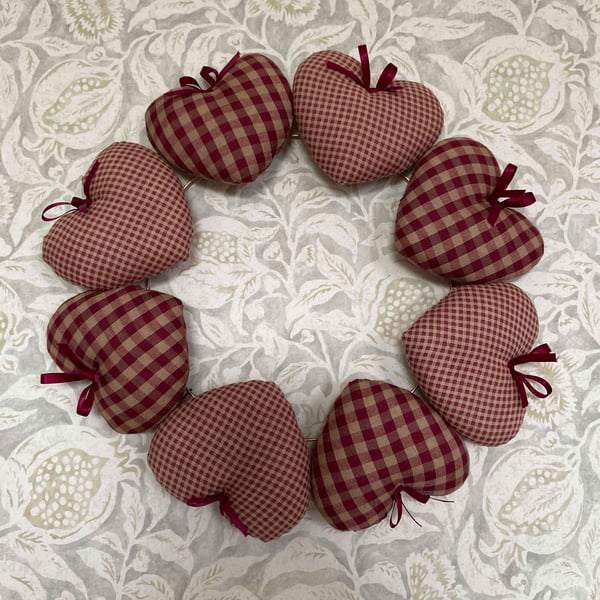 Padded Fabric Heart Wreath