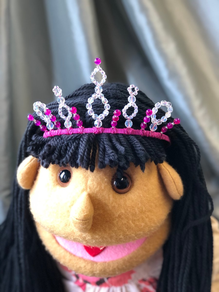 Rose agate and crystal tiara