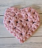 Heart coaster, chunky coaster, small mat, valentine gift, recycled cord - Image 6