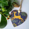 Wooden decoupage Christmas woodland deer hanging decoration decor letterbox gift