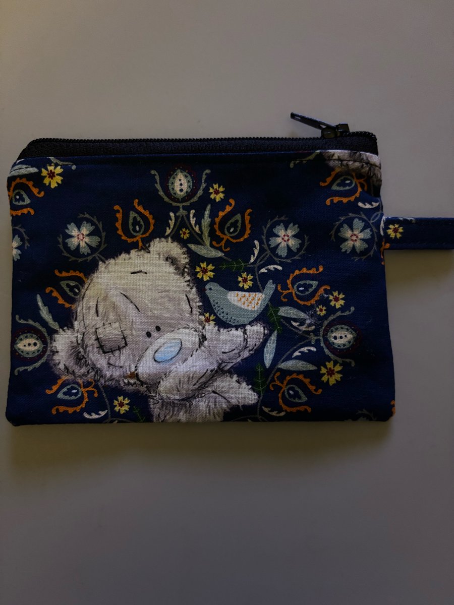 Handmade me to you tatty teddy coin purse, fully lined with zip closure 
